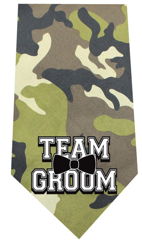 Team Groom Screen Print Bandana Green Camo