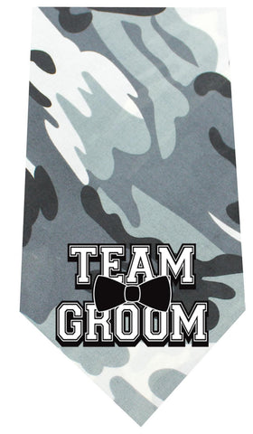 Team Groom Screen Print Bandana Grey Camo