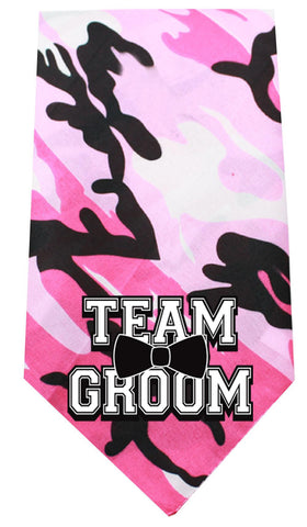 Team Groom Screen Print Bandana Pink Camo