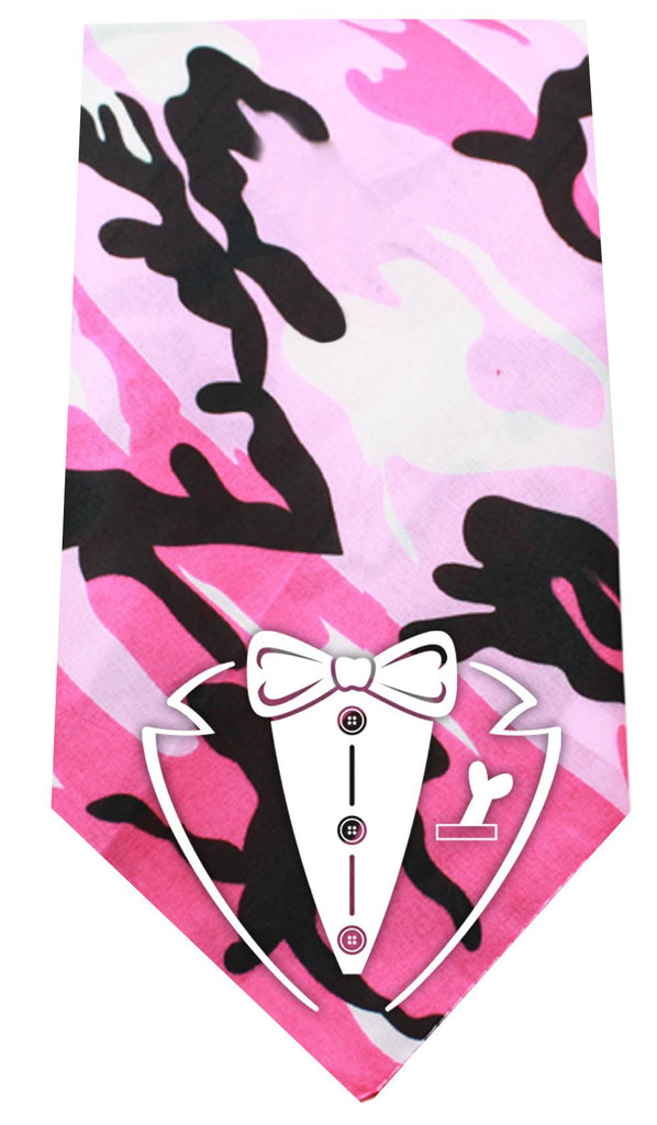 Tuxedo Screen Print Bandana Pink Camo