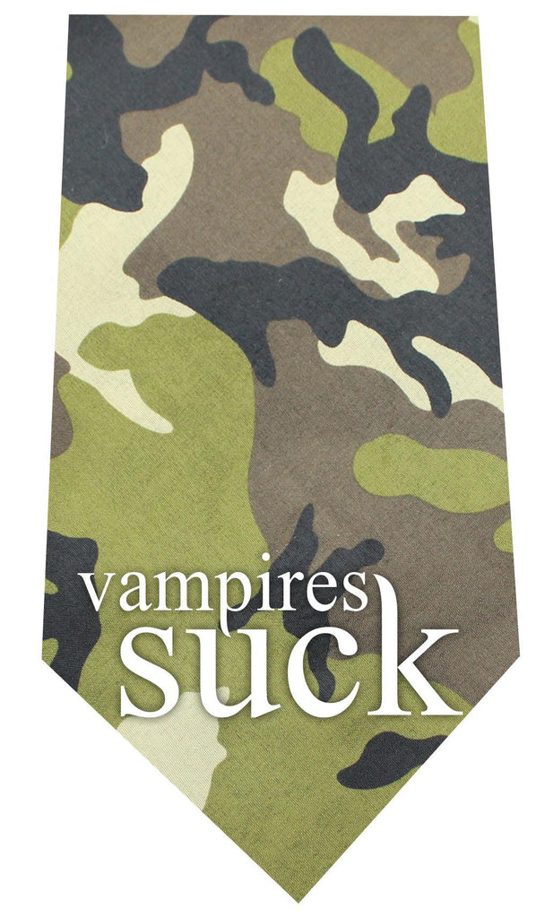 Vampires Suck Screen Print Bandana Green Camo