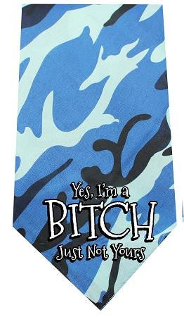 Yes I'm a Bitch Screen Print Bandana Blue Camo