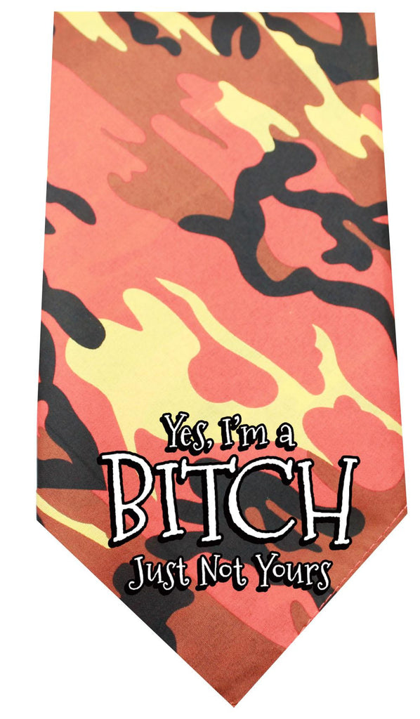 Yes I'm a Bitch Screen Print Bandana Orange Camo