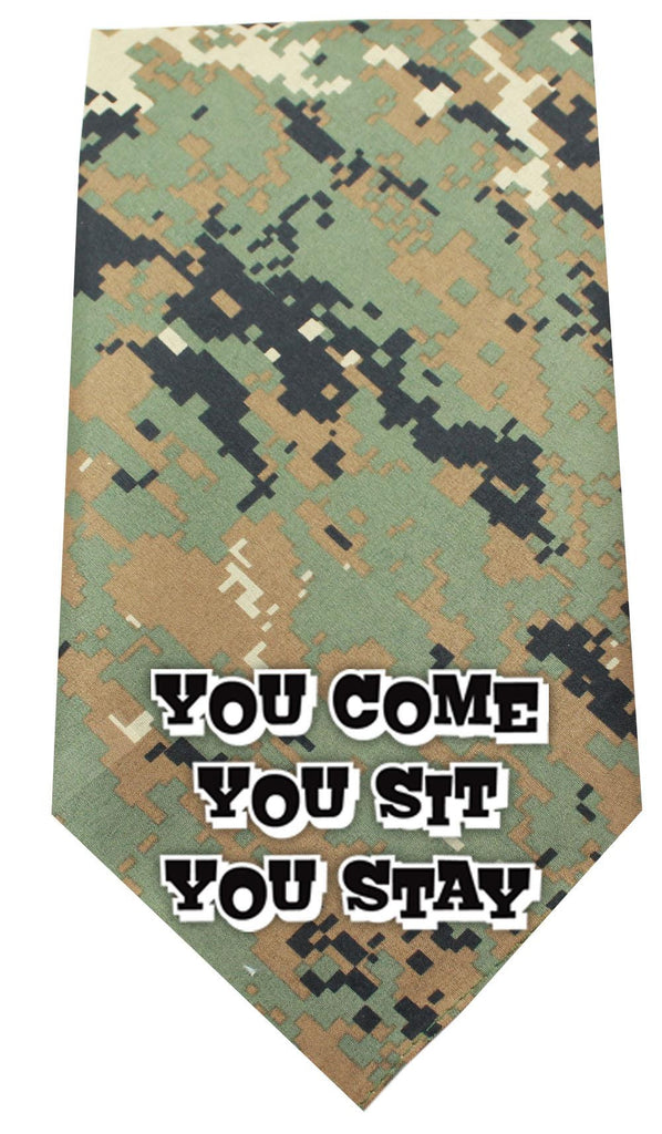 You come sit stay Screen Print Bandana Digital Camo