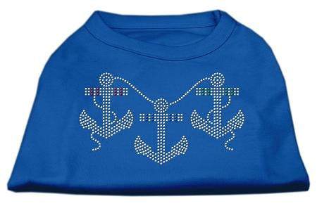 Rhinestone Anchors Shirts Blue XXL (18)