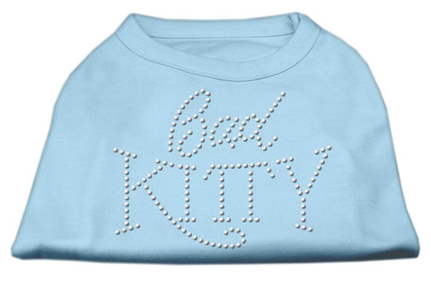 Bad Kitty Rhinestud Shirt Baby Blue L (14)