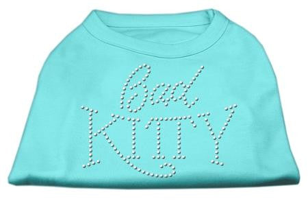 Bad Kitty Rhinestud Shirt Aqua XXXL(20)