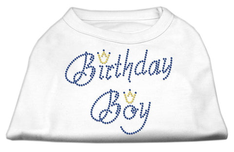 Birthday Boy Rhinestone Shirts White XS (8)