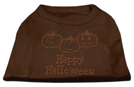 Happy Halloween Rhinestone Shirts Brown Sm (10)