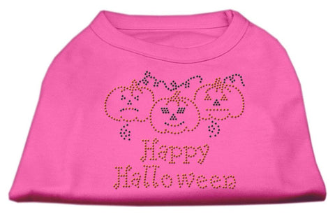 Happy Halloween Rhinestone Shirts Bright Pink XS (8)