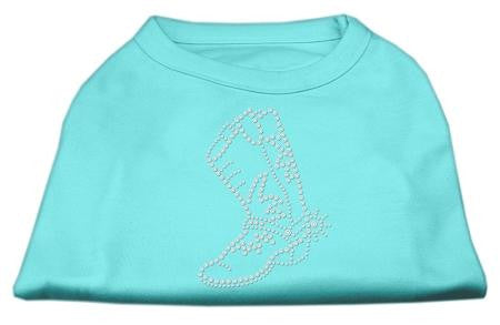 Rhinestone Boot Shirts Aqua XL (16