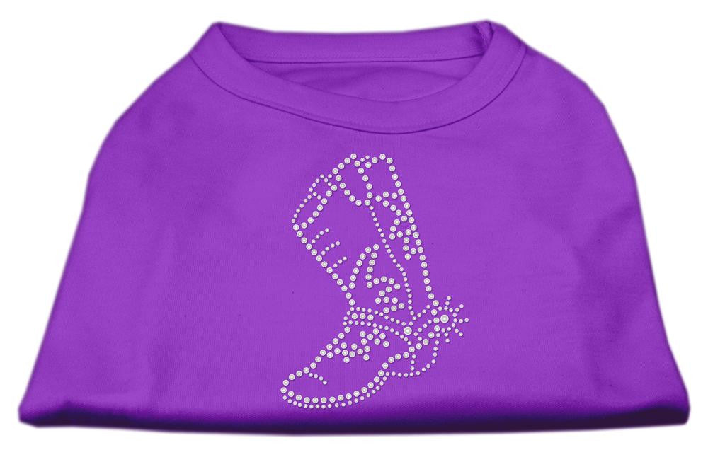 Rhinestone Boot Shirts Purple XL (16