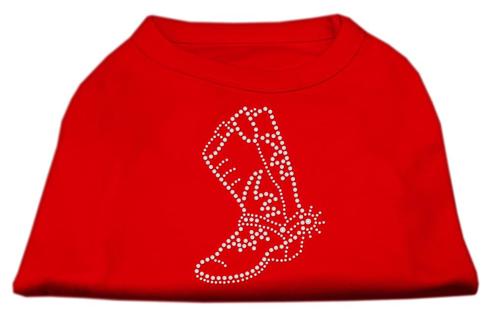 Rhinestone Boot Shirts Red XL (16