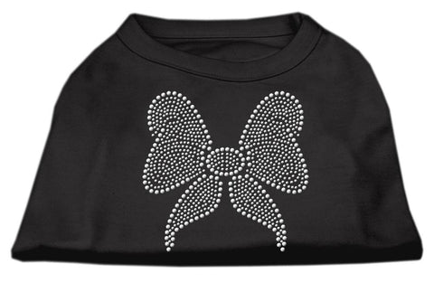 Rhinestone Bow Shirts Black S (10)