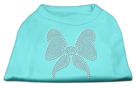 Rhinestone Bow Shirts Aqua XS (8)