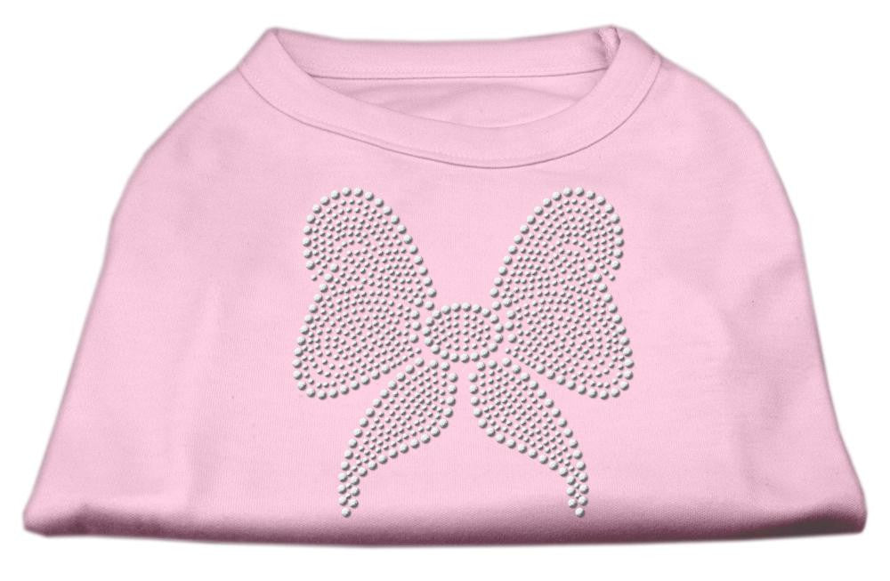 Rhinestone Bow Shirts Light Pink XS (8)