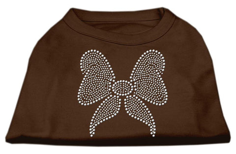 Rhinestone Bow Shirts Brown XXL (18)