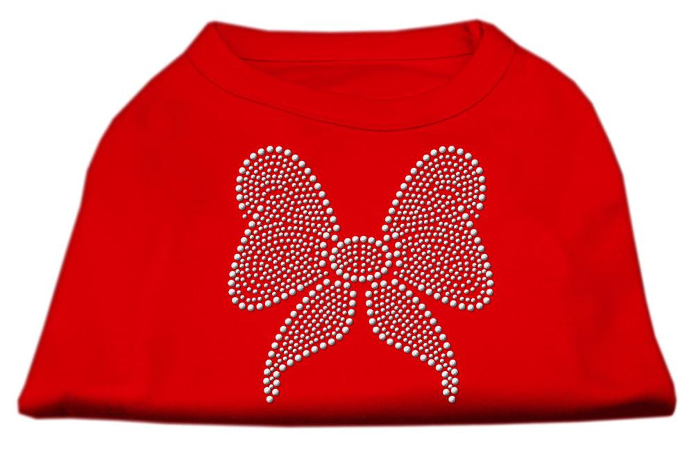 Rhinestone Bow Shirts Red XXL (18)