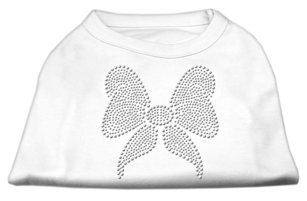 Rhinestone Bow Shirts White XXL (18)