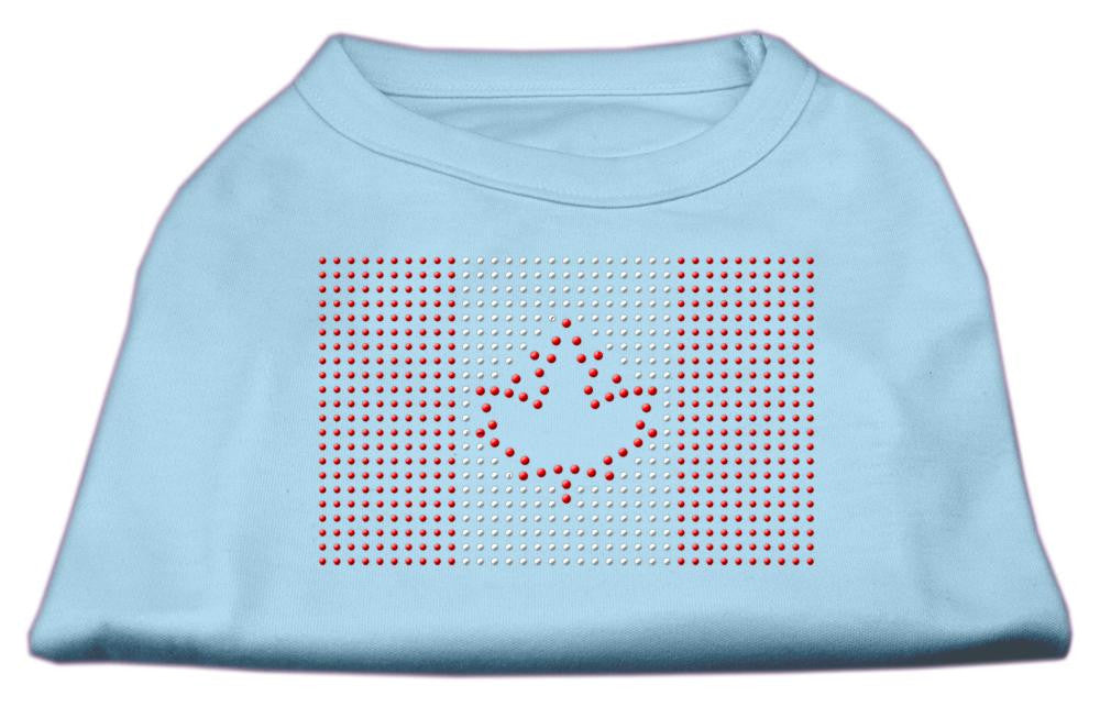 Canadian Flag Rhinestone Shirts Baby Blue L (14)