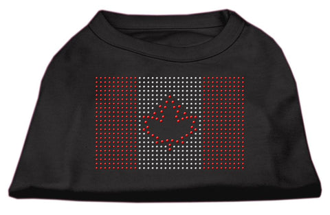 Canadian Flag Rhinestone Shirts Black L (14)