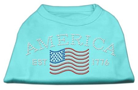 Classic American Rhinestone Shirts Aqua XL (16)