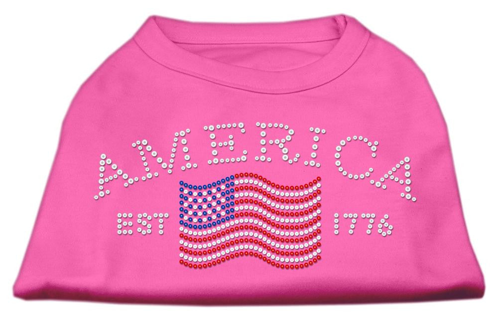 Classic American Rhinestone Shirts Bright Pink XS (8)