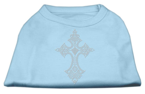 Rhinestone Cross Shirts Baby Blue M (12)