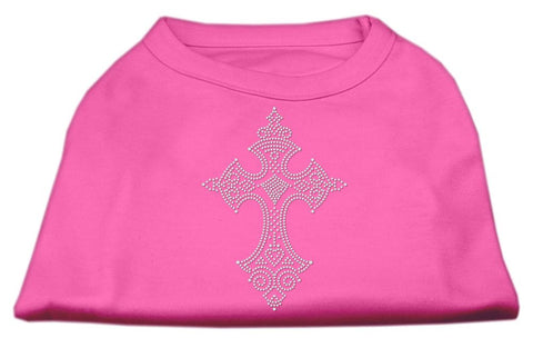 Rhinestone Cross Shirts Bright Pink XXL (18)