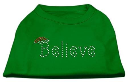 Believe Rhinestone Shirts Emerald Green Sm (10)