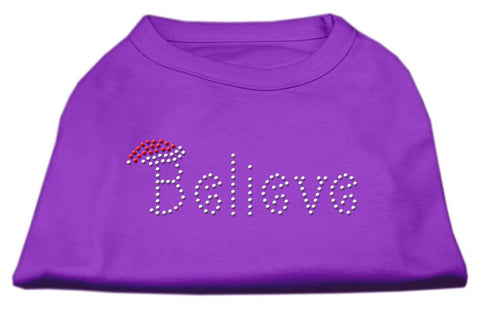 Believe Rhinestone Shirts Purple XL (16)