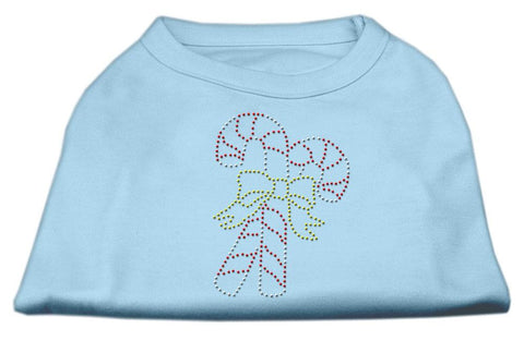 Candy Cane Rhinestone Shirt Baby Blue L (14)