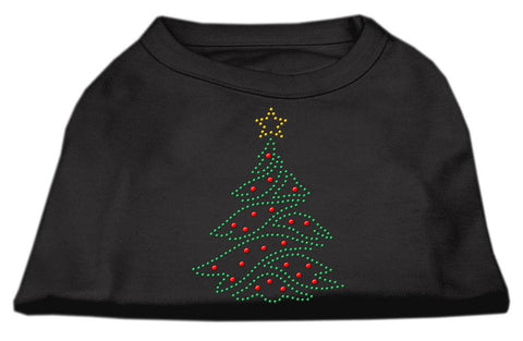 Christmas Tree Rhinestone Shirt Black L (14)