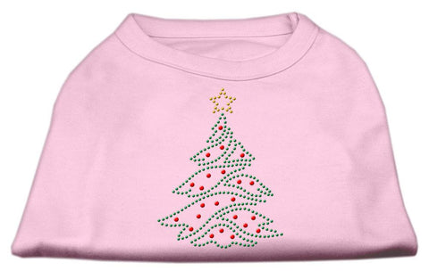 Christmas Tree Rhinestone Shirt Light Pink L (14)