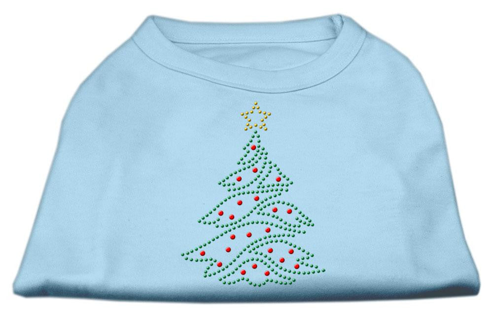 Christmas Tree Rhinestone Shirt Baby Blue M (12)