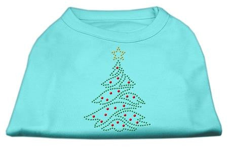 Christmas Tree Rhinestone Shirt Aqua XL (16)