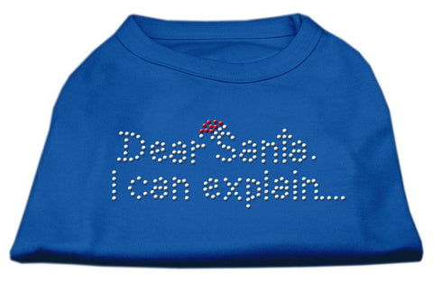 Dear Santa I Can Explain Rhinestone Shirts Blue Sm (10)