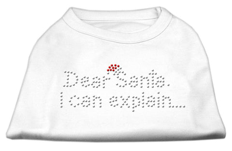 Dear Santa I Can Explain Rhinestone Shirts White XXXL(20)