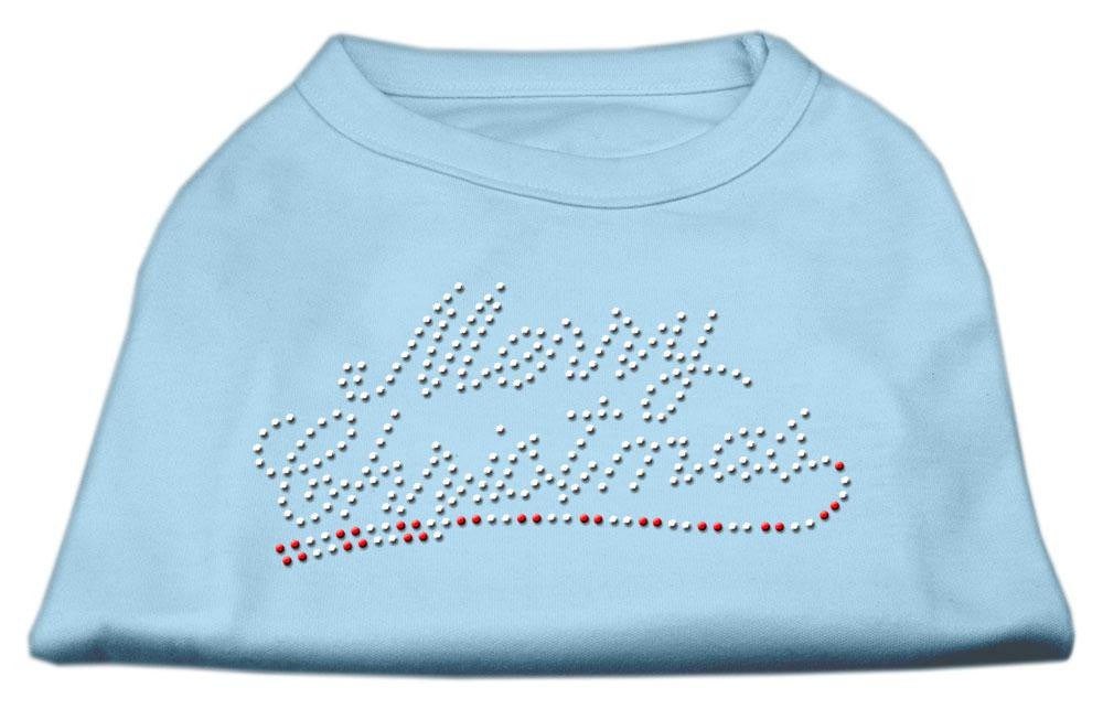 Merry Christmas Rhinestone Shirt Baby Blue M (12)