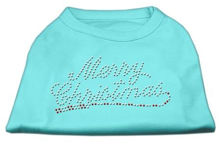 Merry Christmas Rhinestone Shirt Aqua XL (16)