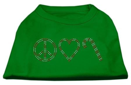 Peace, Love, and Candy Canes Shirts Emerald Green Sm (10)