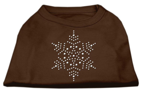 Snowflake Rhinestone Shirt Brown Med (12)