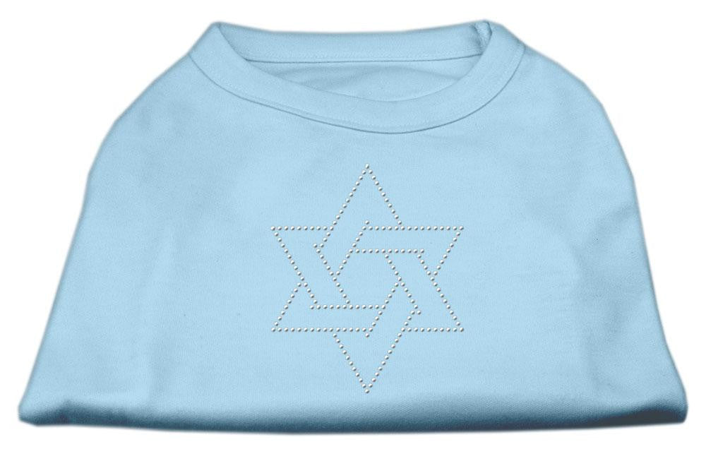 Star of David Rhinestone Shirt   Baby Blue XXL (18)