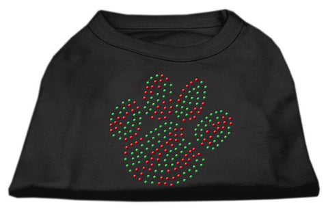 Holiday Paw Rhinestone Shirts Black L (14)