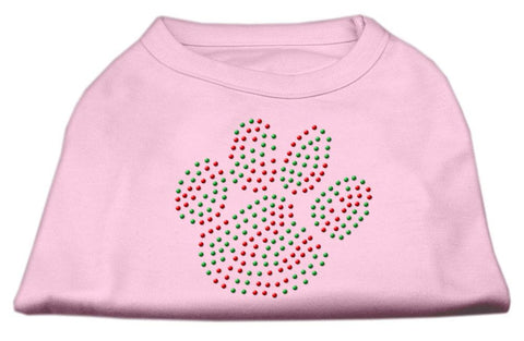 Holiday Paw Rhinestone Shirts Light Pink S (10)