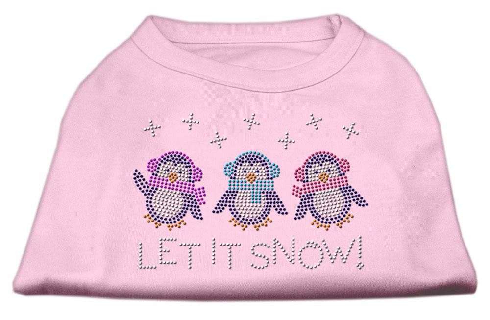 Let It Snow Penguins Rhinestone Shirt Light Pink L (14)