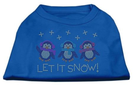 Let It Snow Penguins Rhinestone Shirt Blue XL (16)