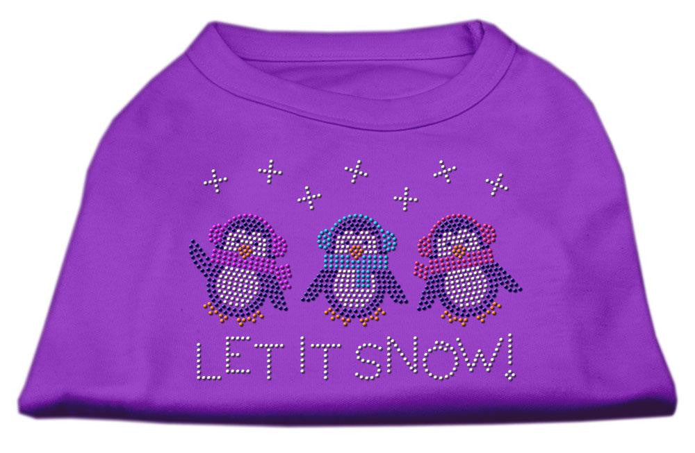 Let It Snow Penguins Rhinestone Shirt Purple XL (16)