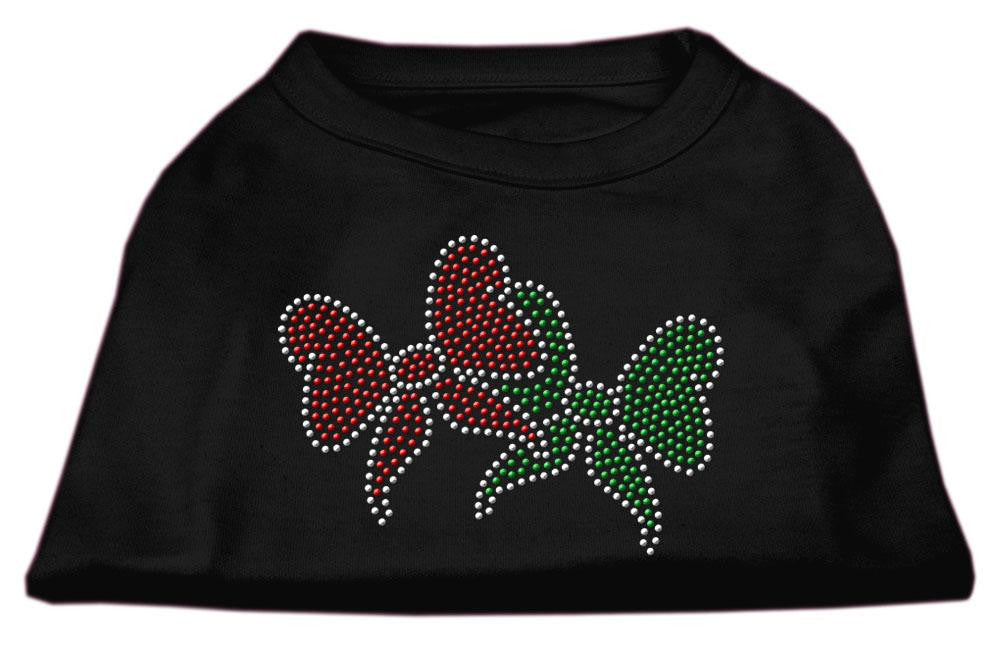 Christmas Bows Rhinestone Shirt Black L (14)