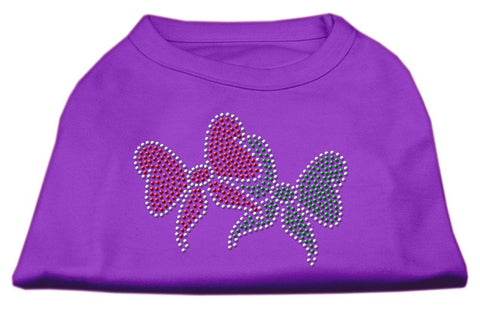 Christmas Bows Rhinestone Shirt Purple L (14)